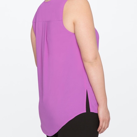 Eloquii | Pleated V-neck Tank | “Malia Blouse” - Picture 7 of 7